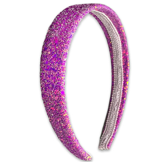 Tapered Chunky Glitter Headband- Purple