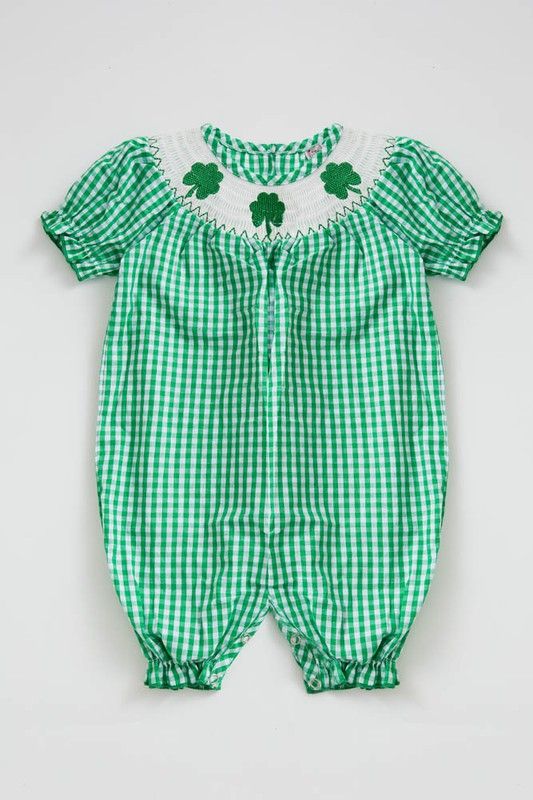 Clover Smocked Baby Romper