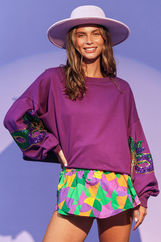 Mardi Gras Geo Print Skort