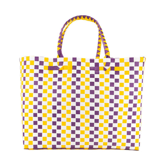 Campus Pride Woven Tote- Purple/Yellow