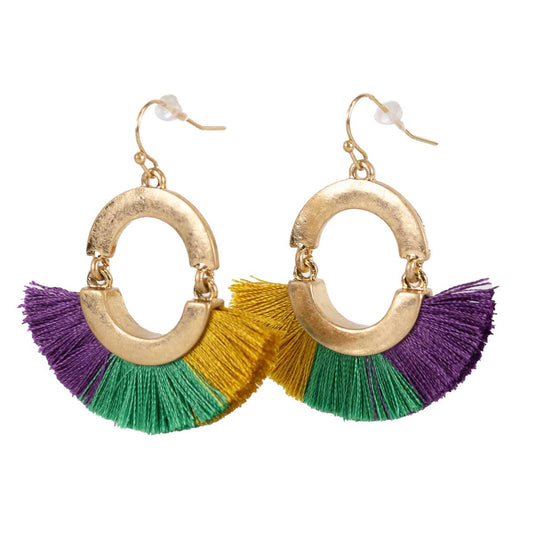 Monteleone Earrings   Purple/Green/Yellow   2"