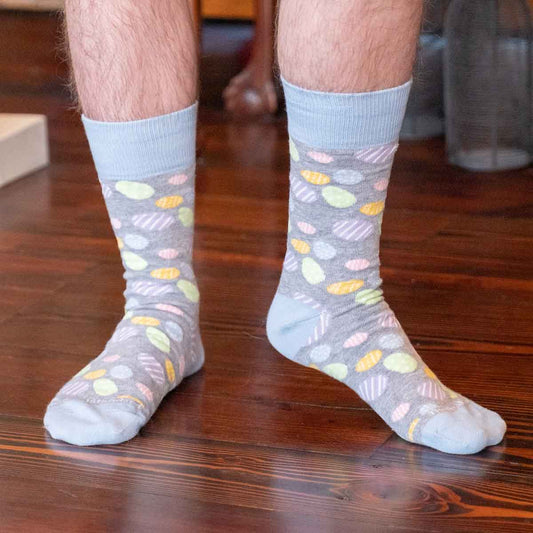 Men's Easter Egg Socks   Gray/Multi   One Size