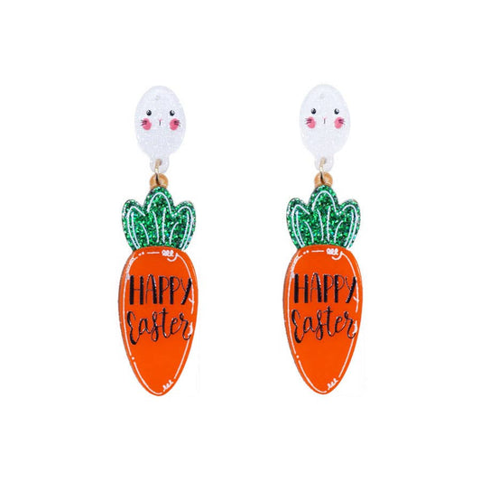 Happy Easter Carrot Dangle Earrings