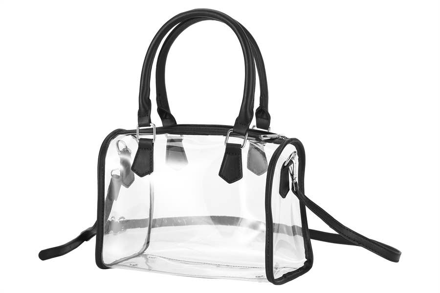 Clear Satchel Ladies Handbag - Black