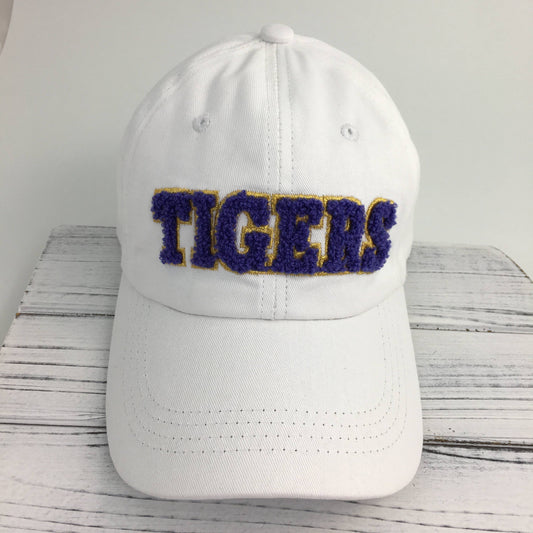 Tigers Chenille Hat/Cap- White