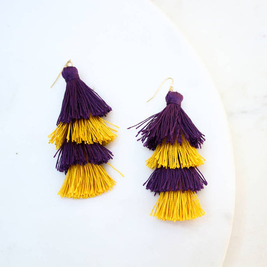 Spirit Tassel Earrings Purple/Yellow