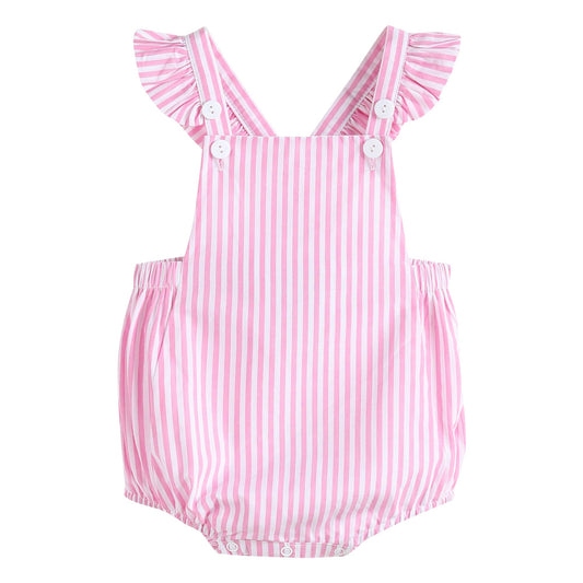Baby Romper in Pink Stripe
