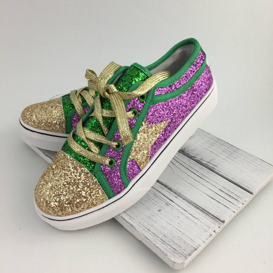Mardi Gras Sparkle Glitter Star Shoes Adult