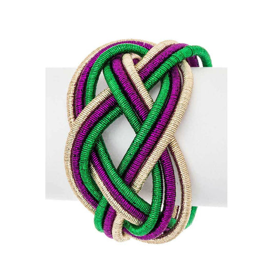 Mardi Gras Metallic Weaved Magnetic Bracelet