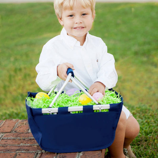 Navy Mini Market Tote Embroidered