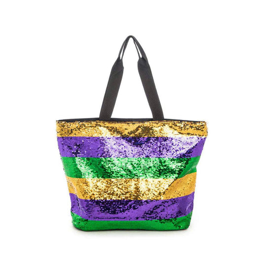 Mardi Gras Sequin Tote