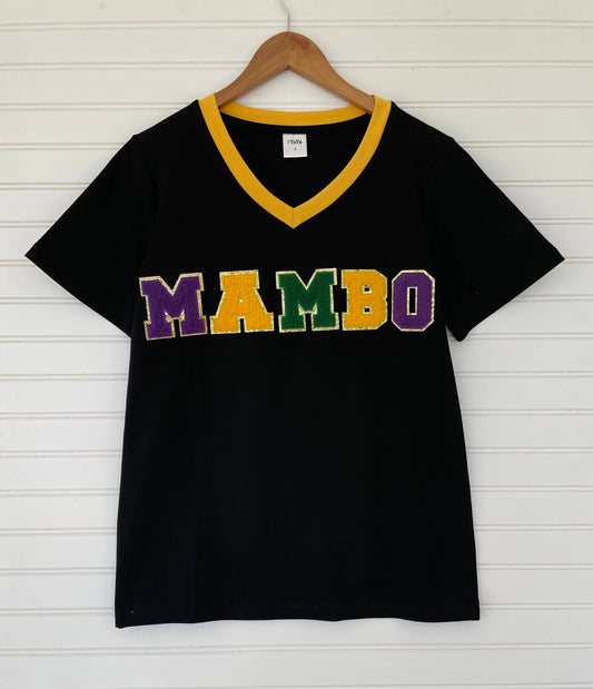 Mardi Gras Mambo Chenille Shirt- Black