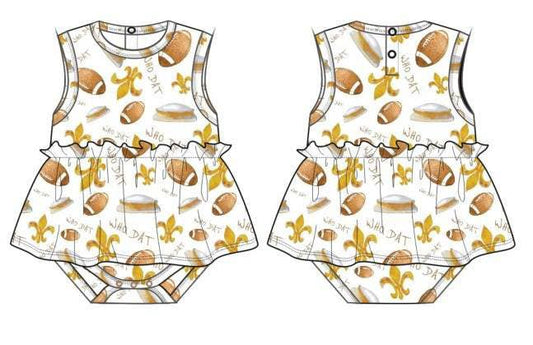 Who Dat Football Skirted Romper