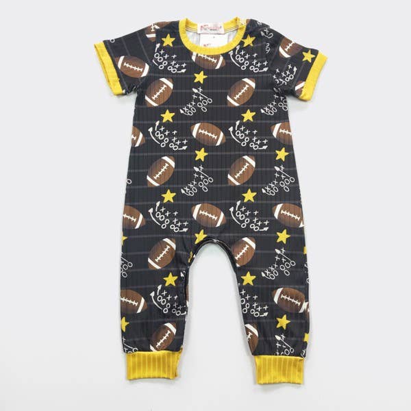 Gridiron Football Boy Romper - Black
