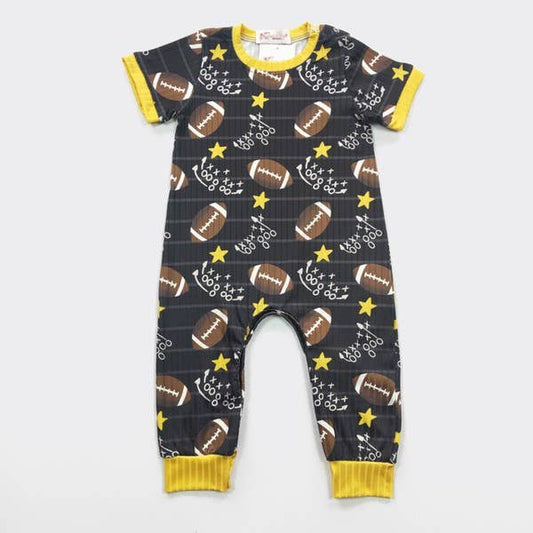 Gridiron Football Boy Romper - Black