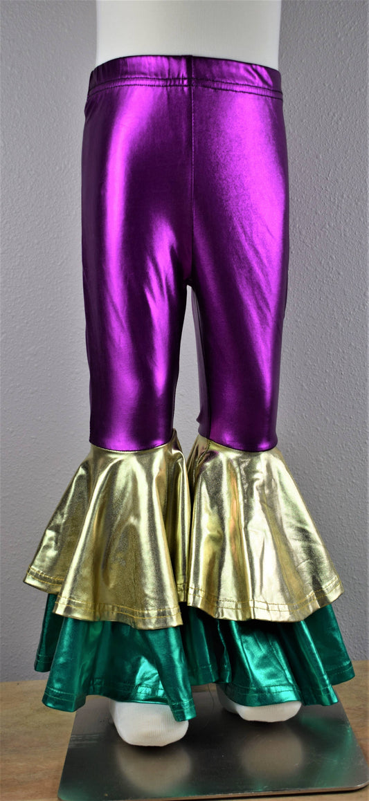 Mardi Gras Foil Double Bell Leggings Toddler & Youth