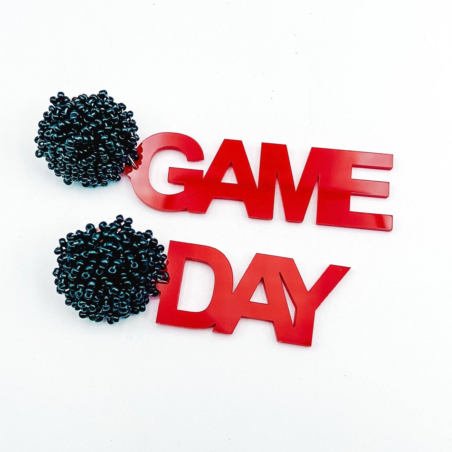 Game Day Earrings Black & Red