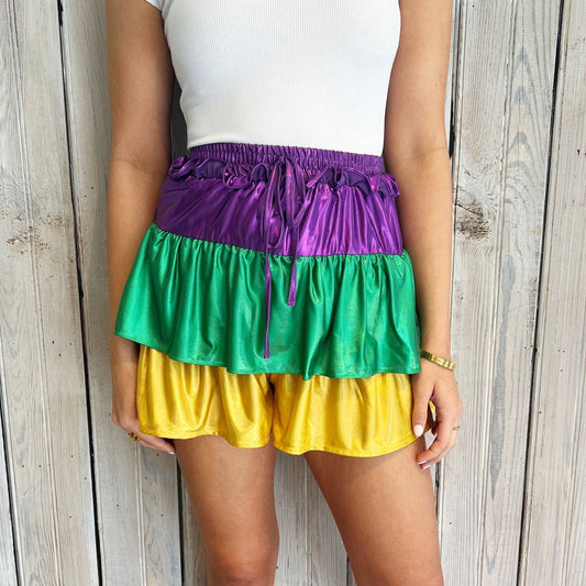 Mardi Gras Metallic Layered Short