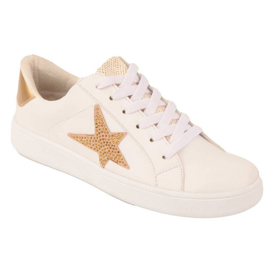 White and Gold Star Sneaker