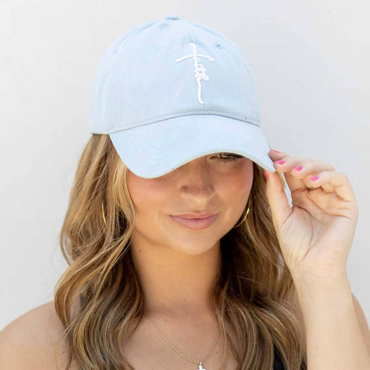 Faith Baseball Hat   Sky/White   One Size
