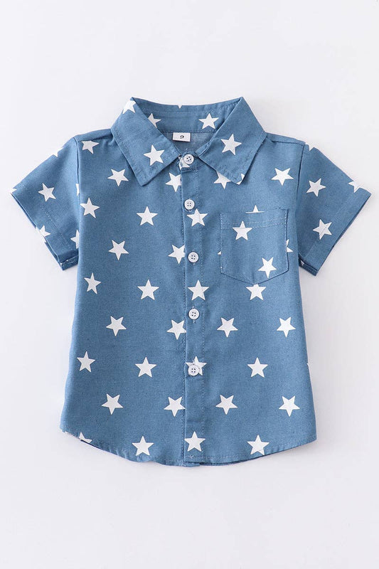 Navy Star Pocket Shirt
