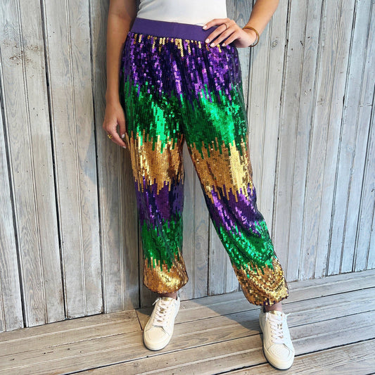 Mardi Gras Ombre Sequin Jogger