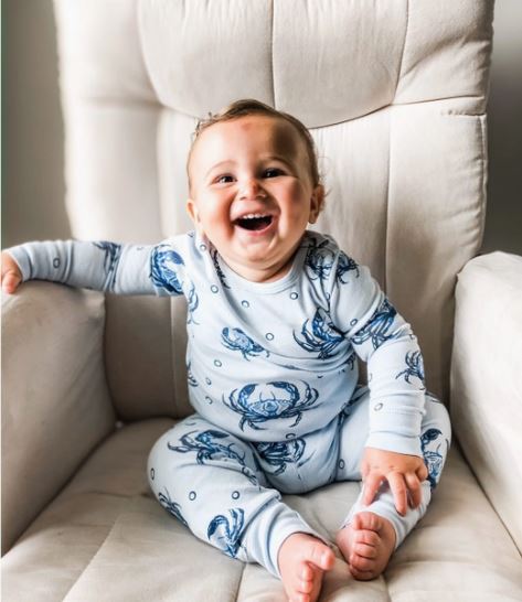 Long Sleeve Blue Crabs Unisex Children’s Pajamas