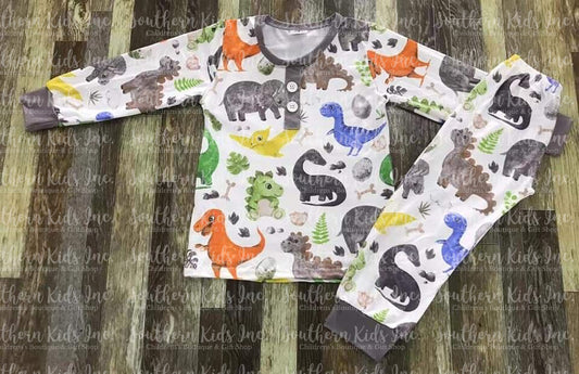 Dinosaur Long Sleeve Shirt and Pants Set