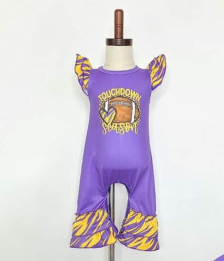 Purple Touch Down Baby Romper