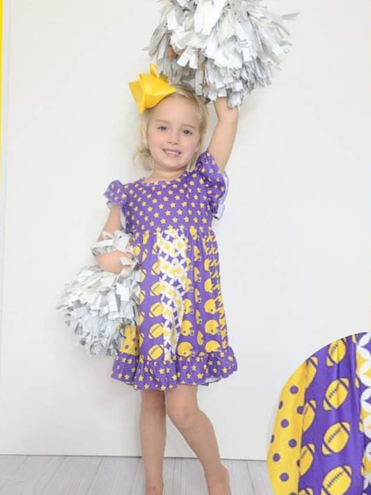 Purple Football Star Dress