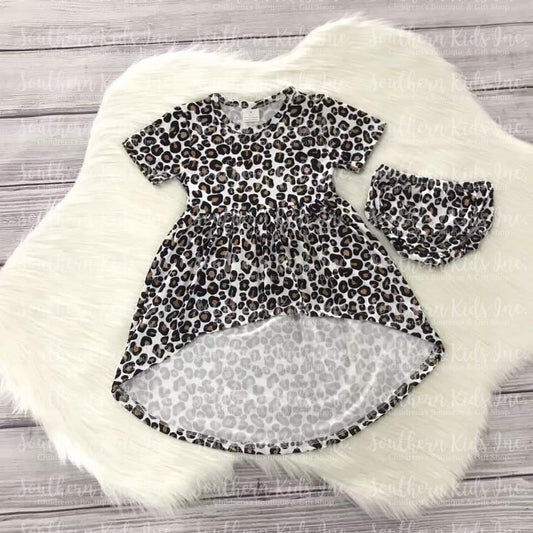 High-Low Leopard Print Dress with Bloomers