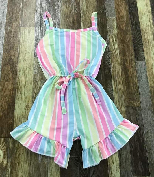 Pastel Striped Sleeveless Romper