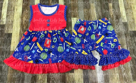 Ready For School Sleeveless Shirt and Ruffle Bottom Shorts