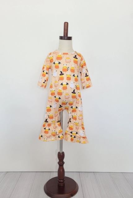Spooky Halloween Candy Baby Romper