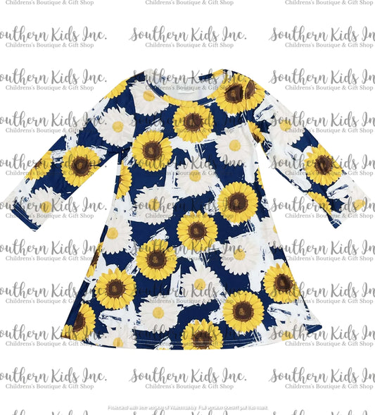 Sunflower Daisy Navy Dress