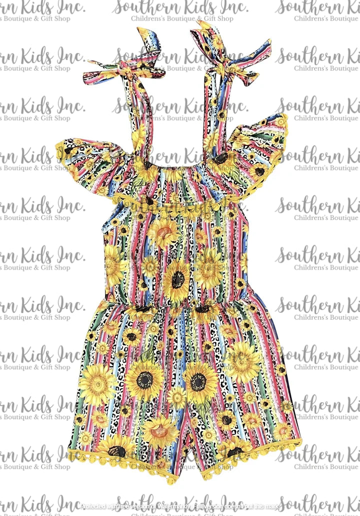Sunflower Serape Cheetah Romper