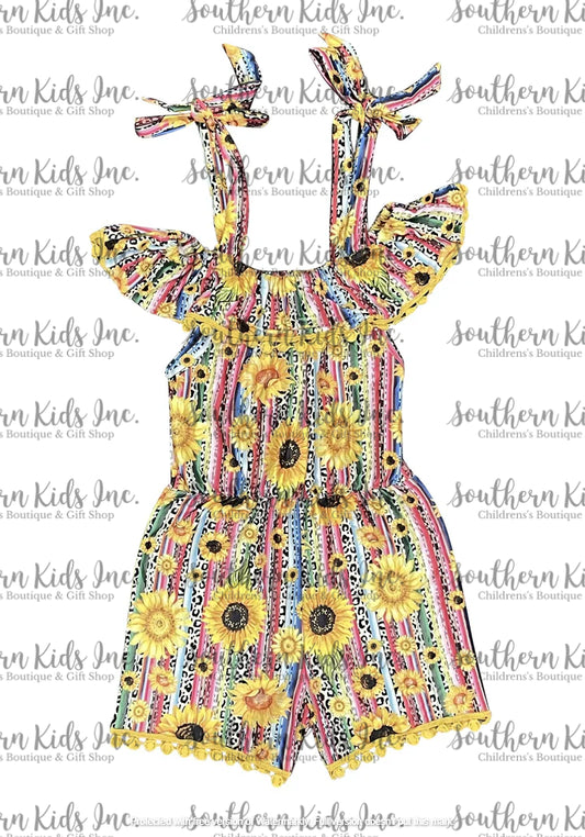 Sunflower Serape Cheetah Romper