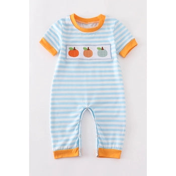 Three Pumpkin Embroidery Baby Romper