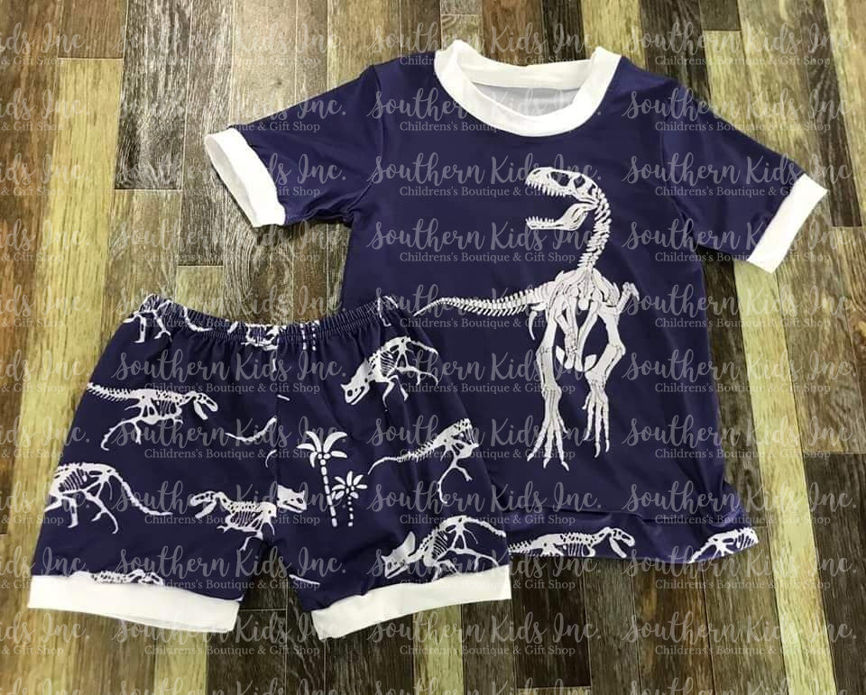 Velociraptor Dinosaur Short Sleeve Shirt and Shorts Set