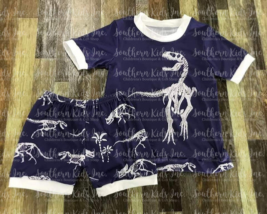 Velociraptor Dinosaur Short Sleeve Shirt and Shorts Set