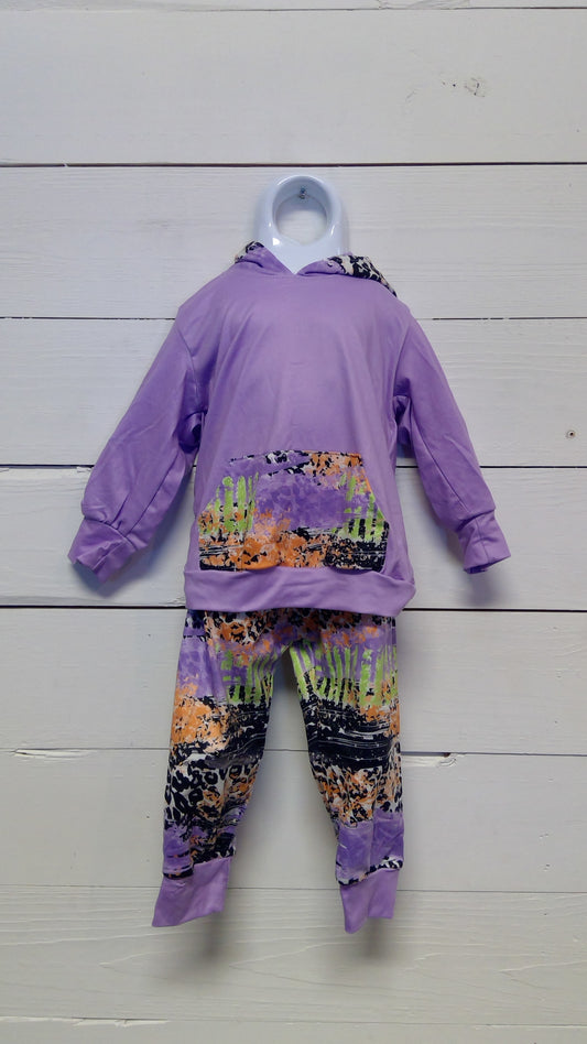 Purple Hooded Long Sleeve and Joggers