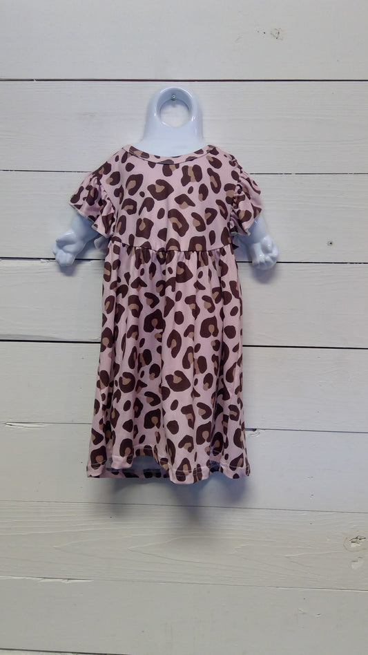 Pink and Brown Leopard Dress