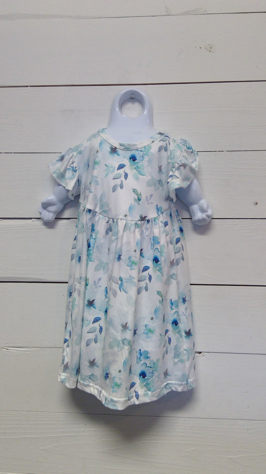 Blue and Green Floral Dress