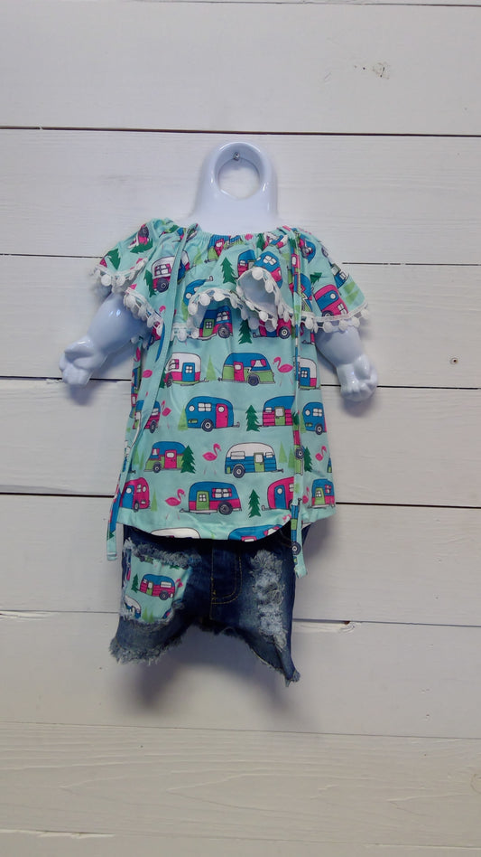 Teal Camping Short Set