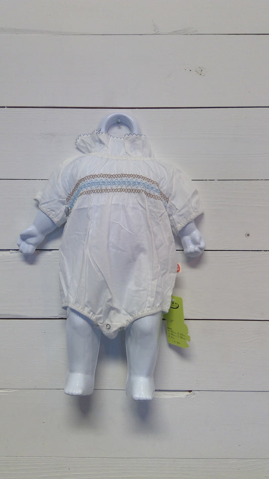 White Bubble with Colored Stripes and Bonnet