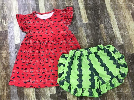 Watermelon Flutter Sleeve Shirt and Shorts