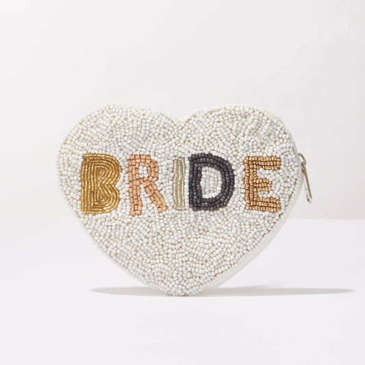 BRIDE Seed Beads Canvas Pouch