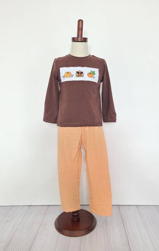 Turkey Smocked Boy Set