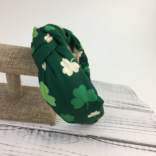St. Patrick's Day Green Shamrock Knot Headband