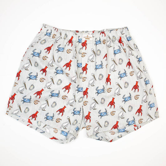 Men's Going Coastal Boxers- Gray/Multi